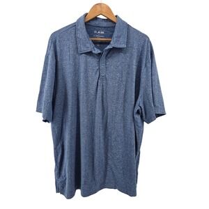 01 ALGO Mens Performance Polo Shirt Blue XXL Quick Dry Moisture Wicking Recycled